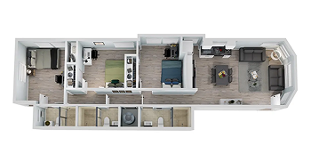 3-bedroom apartment floor plan near USC